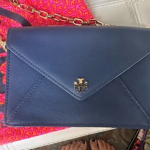 Tory Burch Navy crossbody with gold hardware (leather)